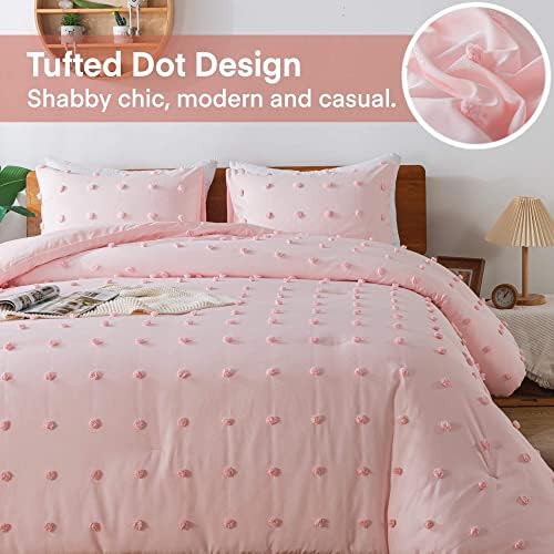 Пълен комплект, одеяла Paxrac розов цвят, с кичурите (80x90 см), от 3 предмета - Леко одеяло от мек памук с 2 наволочками