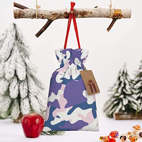 Чанти за Коледни подаръци С Завязками Лилаво-Розово-Камуфлаж-Торбички За Опаковане на Подаръци За Лов, Торби За Опаковане на Коледни подаръци, Чанти Среден размер