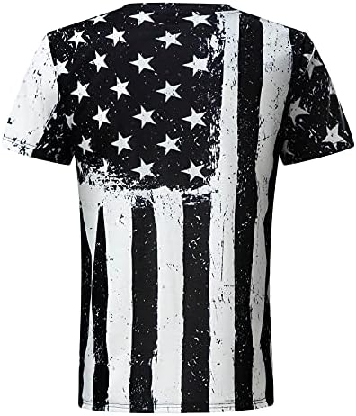 XXBR Ризи с къс ръкав за Мъже, Мъжки Ризи с Графичен Принтом на Американското, Патриотични Ризи За тренировки