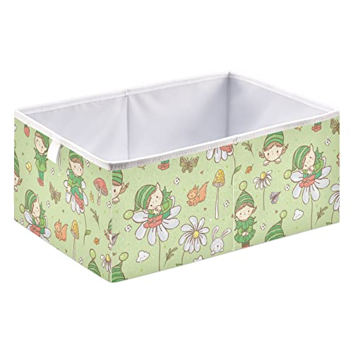 Кутия за съхранение на кубчета с Мультяшными Эльфийскими цветя, Сгъваеми кутии за съхранение, Водоустойчив кош за играчки, Органайзер