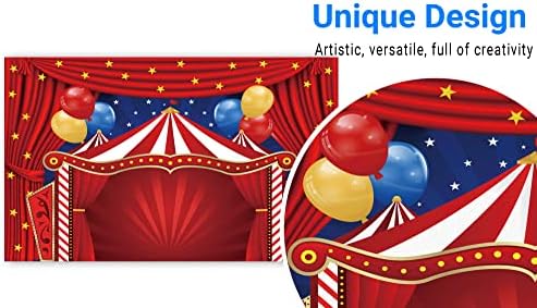 Funnytree Big Top Цирк Тематичен Фон За Парти Карнавальная Въртележката Червената Палатка Детски Душ Фон за Снимки на Деня