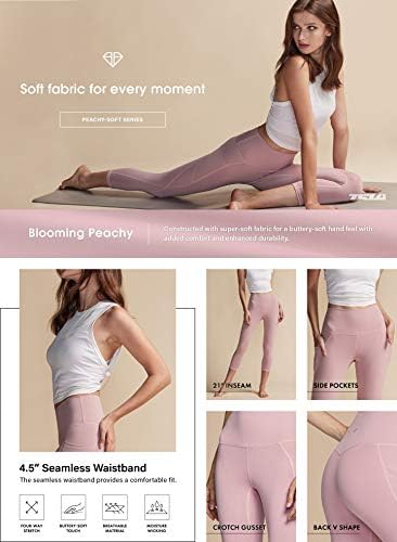 Дамски панталони за йога TSLA с контрол на корема с висока талия и Гамаши за йога за бягане с удобни джобове за тренировки
