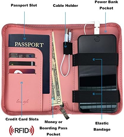 Притежател на паспорт за зареждане на телефона - Пътен чантата с подвижна захранване на побира пари, карти, мобилен телефон,