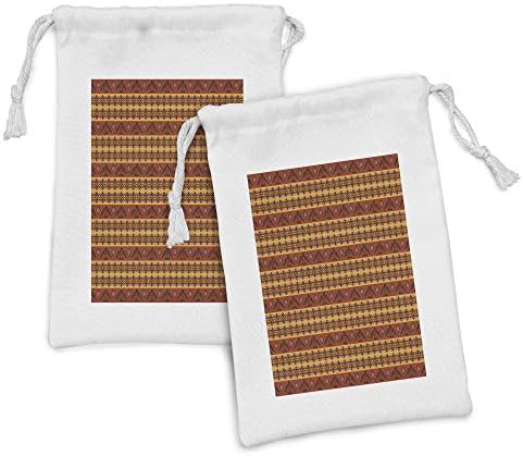 Комплект от 2 Чанти от племенни тъкан Ambesonne, Традиционните елементи в стила на живот на местното Племе, Малка