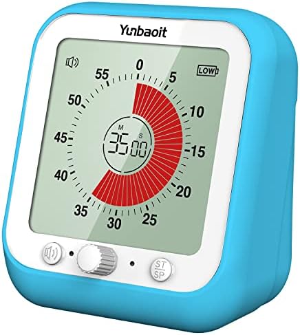 Цифров Визуален таймер Yunbaoit VT09 с 3,5-Инчов цветен екран, 60-минутен Безшумен таймер за обратно отброяване за деца или