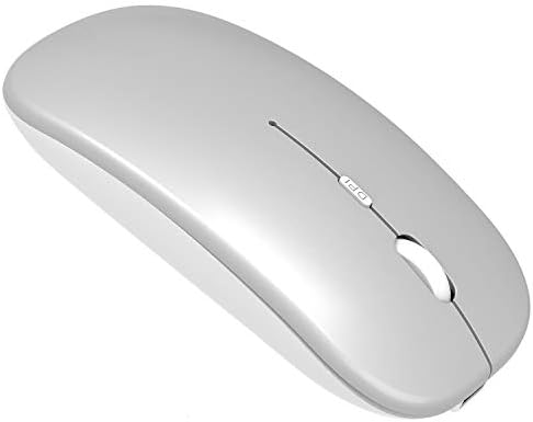 Безжична мишка с Bluetooth и USB - Тих, Тънък Компютърна мишка с тихо щракване за iPad, лаптоп, преносим компютър,