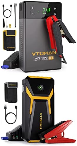Пусковое устройство VTOMAN X1 с Въздушен компресор и задейства устройството, V6, Аккумуляторное устройство 2500A/1500A,