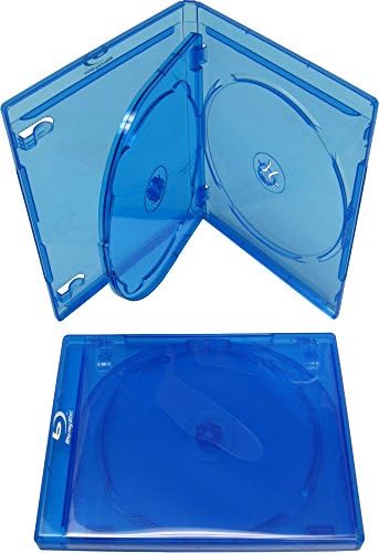 (5) Кутии за DVD-та Blue Blu-Ray дискове с капацитет от 3 диска, калъфи с логото на с сито печат - 12 мм - BR3R12BL