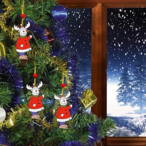 Кристална Украшение Колибри Коледна Серия от Дървени Висулки Коледно Дърво Творчески Рисувани Дървени Табели Коледна Украса За