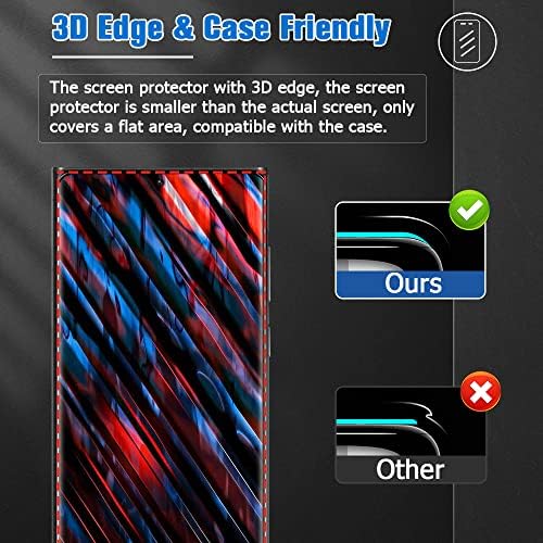 [1 + 2] Защитен слой от закалено стъкло Galaxy S23 Ultra Privacy + Фолио за обектива на камерата [Твърдост 9H] [3D с пълно