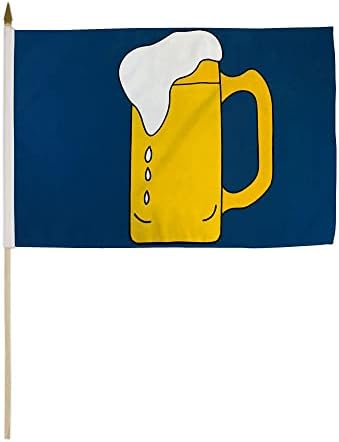 Бирата е Алкохолът на Алкохол Вино Бизнес знамена за Партита (Една Чаша Син флаг 12x18 инча)