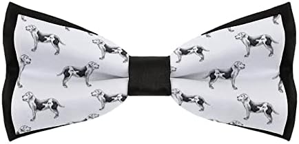 FORSJHSA Американски Булдог Мъжки Предварително Обвързани Вратовръзки-Пеперуда Регулируема Вратовръзка С Принтом