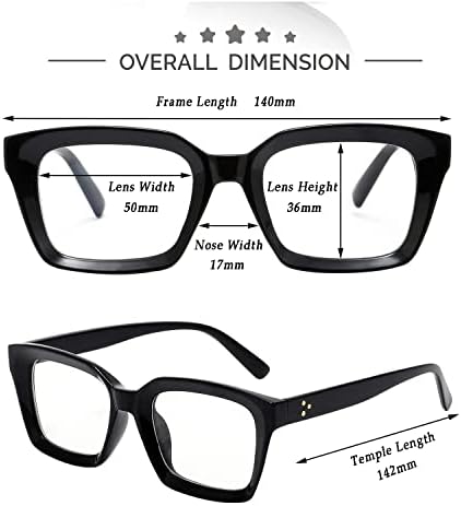 Kursan Класически Безрецептурные Очила с Прозрачни Лещи, за Жени И за Мъже В Дебелото Квадратна Рамка