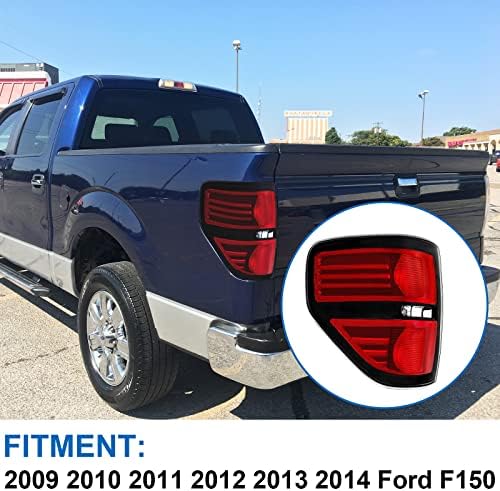 Задна светлина telpo е Съвместим с 2009-2014 Ford F150 F-150 Pickup задна светлина в събирането на Черно Покритие