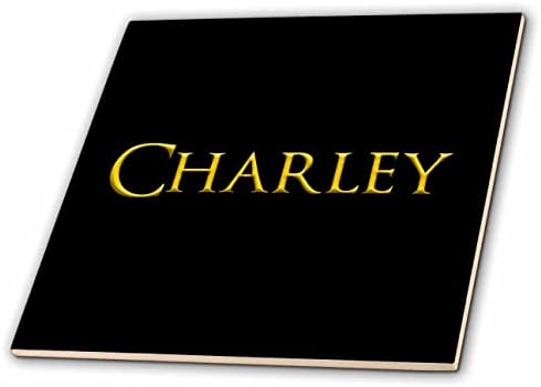 Триизмерна плочки с участието на Чарли, популярно име за момче в Америка. Свети жълт цвят. - Плочки (ct_353983_1)