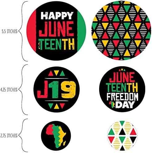 Голяма точка щастие Щастлив Деветнадесети юни - Парти в чест на Деня на Свободата Гигантски кръг Конфети -