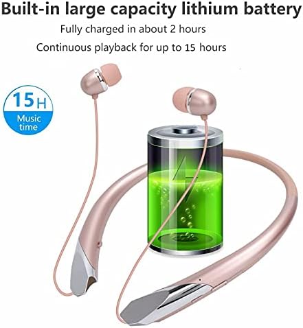Bluetooth слушалки с Шейным Ръб, Прибиращ Безжична Слушалка, Прибиращи Слушалките с Шумопотискане, Непромокаеми стерео