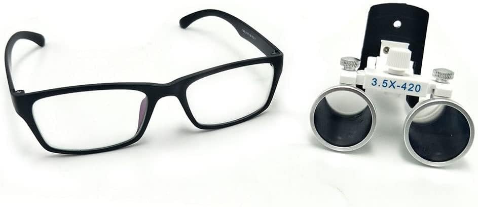 Защитни очила 3,5 X 420 MM (16,5 ), Хирургични Бинокулярна Лупа, Лупа с Пластмасова скоба,