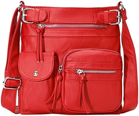CLZOUD Многофункционални Дамски Чанти През рамо, Чантата През Рамо, Модерен Малка Квадратна Чанта под Мишниците, Мъжка Чанта