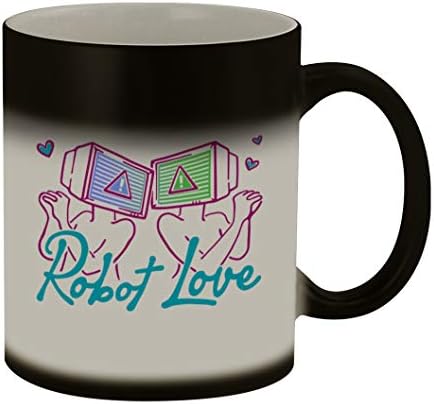 По средата на Пътя Робот Любов # 380 - Приятна Забавна Керамични Кафеена Чаша с Обем 11 грама, с Променящ се Цвят