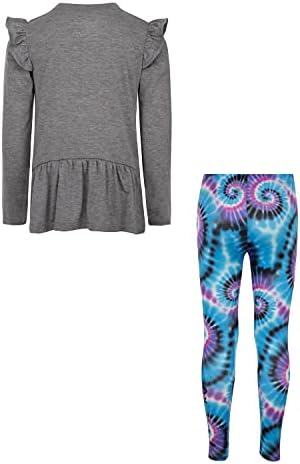 Комплект дрехи от 2 теми Hurley/Топ с дълги ръкави и Гамаши за малки момичета