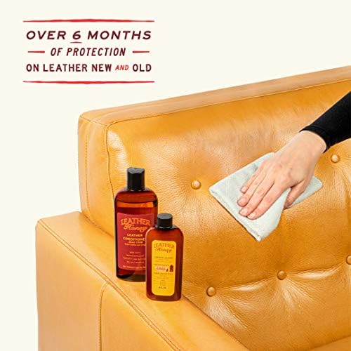 Leather Honey Пълен комплект за грижа за кожата, включващ Почистващ препарат на 4 унции, климатик 32 грама и салфетка-апликатор