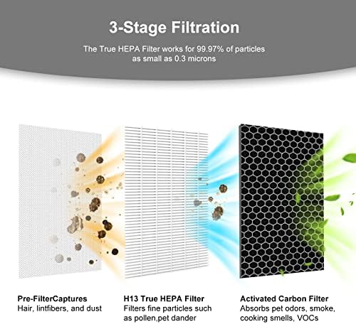 Заменяеми филтър G3 True HEPA, Съвместим с почистване на въздуха AMEIFU G3 и воздухоочистителем VEWIOR A3 (3