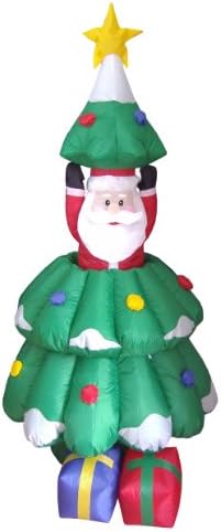 5-Крак Анимирани Коледни Надуваем Дядо Коледа, се Издига с Украса на Двора, Коледната елха