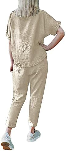 Комплекти панталони за Жени, Есенно-Летни Дантелени Комплекти от Две Части с Директни Штанинами, Фалшиви Комплекти от