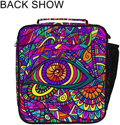 Сладки кавайные разноцветни чанти за обяд с абстрактно очите за жени и мъже, Изолирани чанти за обяд, торби