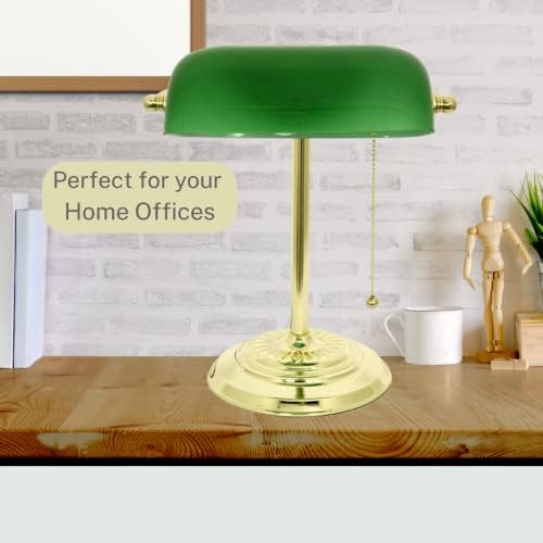 LIGHTACCENTS Bankers Лампа Настолна лампа със зелен стъклен абажуром Bankers Лампа Green - Зелен настолна лампа-Настолна