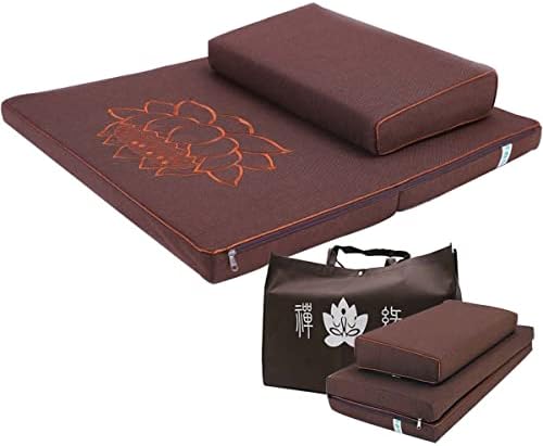 Преносим комплект възглавници за медитация Zabuton с красива чанта, Голяма Правоъгълна възглавница за дзен и Сгъваеми