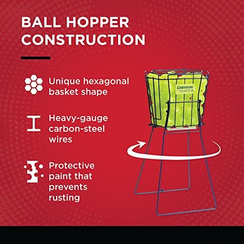 GAMMA Sports Pickleball Ballhopper Кутийка с капак, Здрава Стоманена Количка за вътрешно / външно използване, с Капацитет