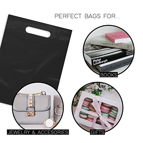 Лилаво Найлонова торбичка Q & Crafts с дръжка за щанцоване, Чанта 9 x 12, Черни Пластмасови Опаковки за стоки, 100