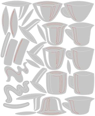 Определени форми на Sizzix Thinlits 28PK Papercut Café от Тим Хольца, 666287, сок от червена боровинка