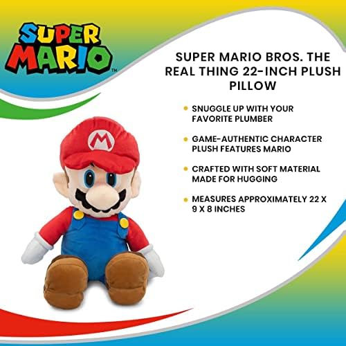 Братя Супер Марио . 22-Инчовата Плюшен възглавница The Real Thing, Плюшен играчка Mario | Декоративни Възглавници