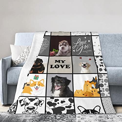 Обичай Одеяла за кучета XIAYUEHUA, Персонални Одеало за домашни любимци като Подаръци за спомен за Кучето в резултат на загуба на куче, Лицето Одеяло с картинки, Одеало ?