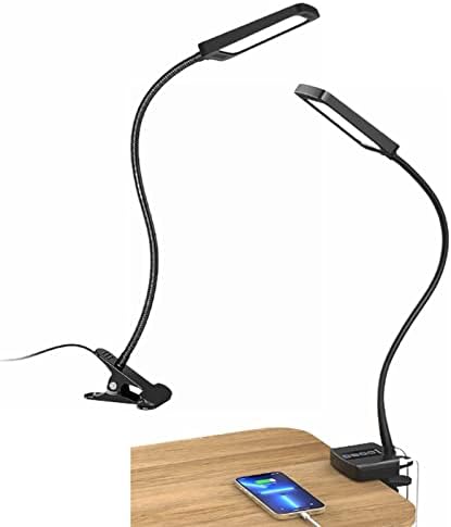 Настолна Лампа TROND Технологична, Настолна лампа за грижа за очите с USB порт за зареждане, Настолна лампа Gooseneck,