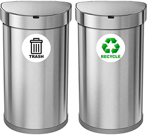 Стикер с логото на VWAQ Recycle and Trash - Комплект от 6 стикери за боклук на резервоара - PAS29 (4 X 4)