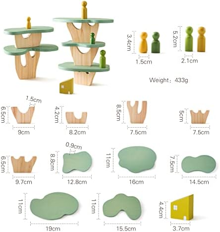 Дървена играчка на дърво, комплект от 15 дървени Штабелируемых горски играчки за деца, Сензорни играчки за деца, Уроци Штабелируемые