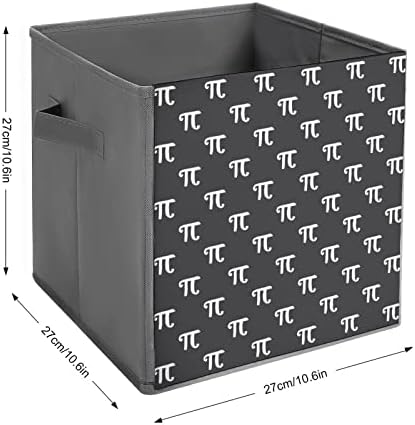 Символ на Пи Математически Платно Сгъваеми Кутии За Съхранение на Кубичен Органайзер Кошници с Дръжки за Домашния Офис, Автомобил