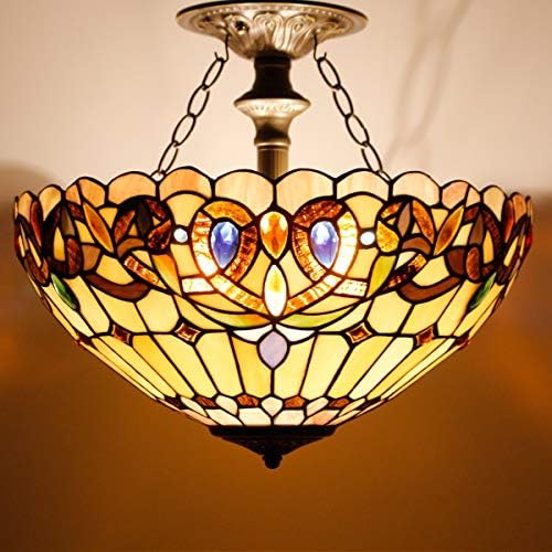 Тавана лампа WERFACTORY Тифани Serenity от Викторианската Витражного Стъкло с подово монтиране Ширина 16 см и Височина