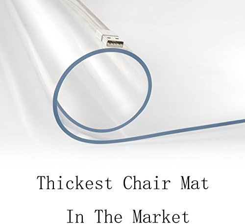 Най-дебела подложка за стол за паркетного пол - 1/8 Дебелина 47 X 35 Кристално чиста подложка за стол за твърди