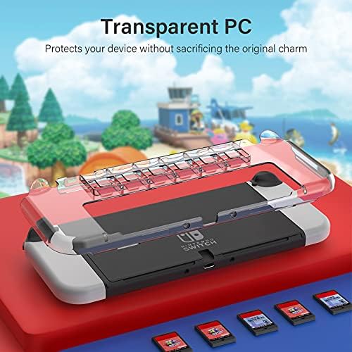 Защитен калъф TiMOVO за Nintendo Switch OLED Модел 2021, прозрачен Твърд корпус за PC, Трайна Защита от надраскване,