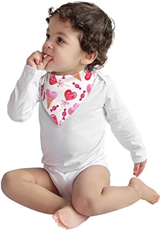 Аугенштерн Памучни Бебешки Лигавници Акварел На Свети Валентин Детска Кърпа Лигавници За Никнене На Млечни Зъби Хранително-Вкусовата