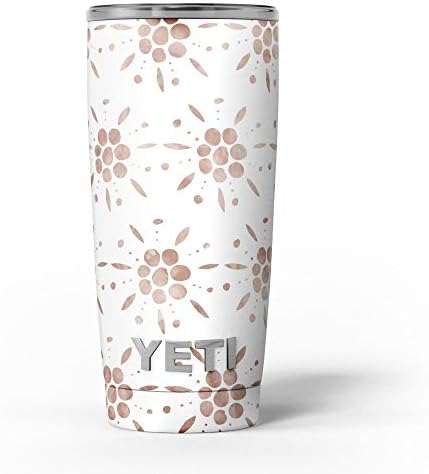 Дизайн Skinz Кафяви Акварели цветя V1 - Комплект винилови стикери върху кожата, Съвместим с бокалами Yeti Rambler Cooler Tumbler