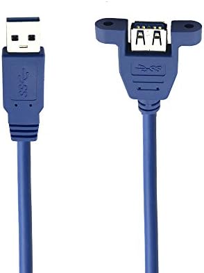 Удлинительный кабел Seadream 2Feet SuperSpeed USB 3.0 Type A от мъжа към жената с Прикрепен към панела (60 см)