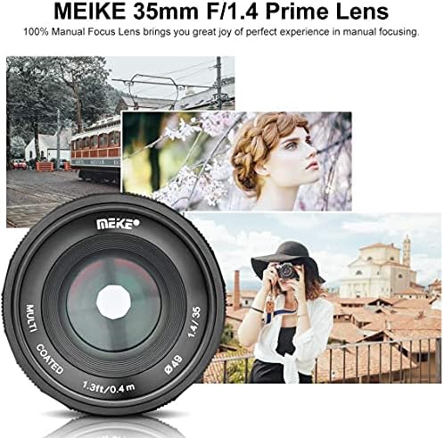 Обектив Meike 35 мм F1.4, с голяма бленда, APS-C Prime с ръчно фокусиране, за да Беззеркальных камери EF-M с затваряне