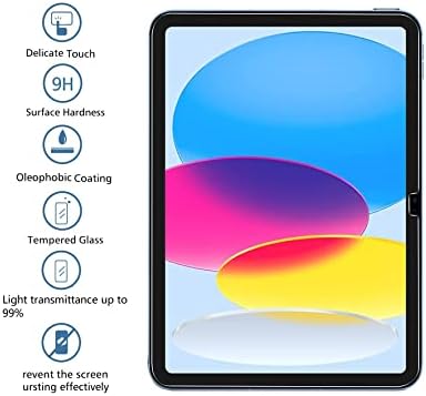 Защитно фолио Tuvror от 2 опаковки за новия iPad на 10-то поколение 10,9 инча 2022, твърдост закалено стъкло 9H за защитно