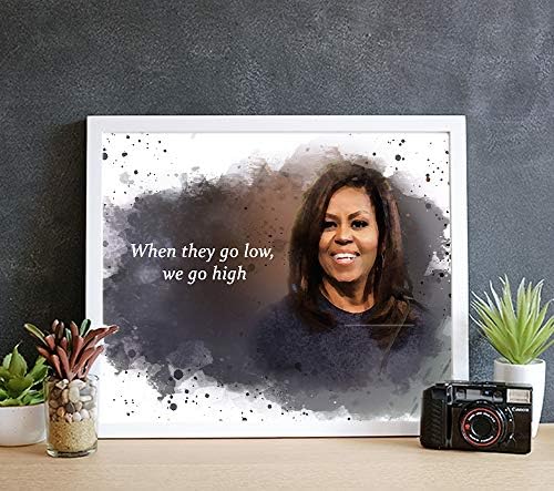 Стенен фигура с цитати Мишел Обама, 8 x 10 без рамка, арт принт - Символична черна история на Бившата Първа дама